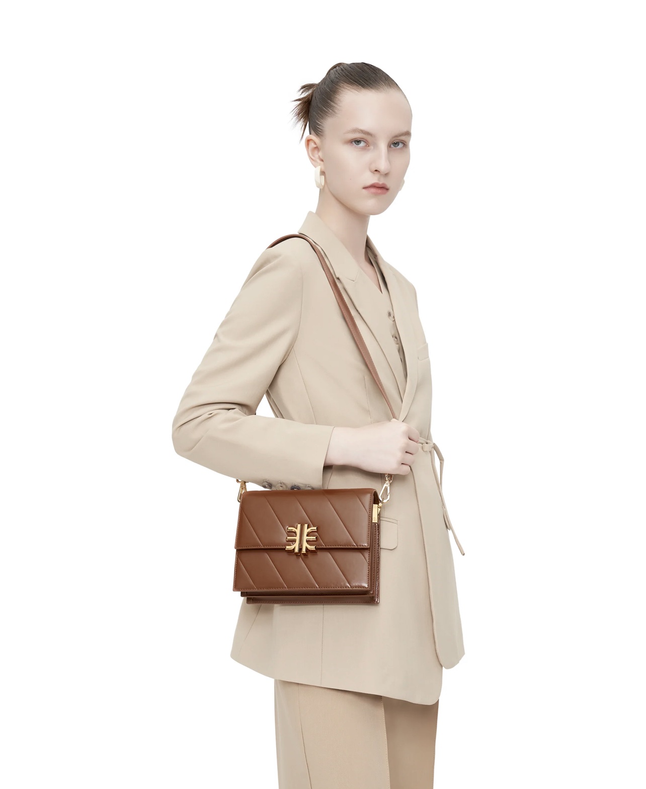 JW PEI Mira Mini Flap Bag - Brown - Image 5