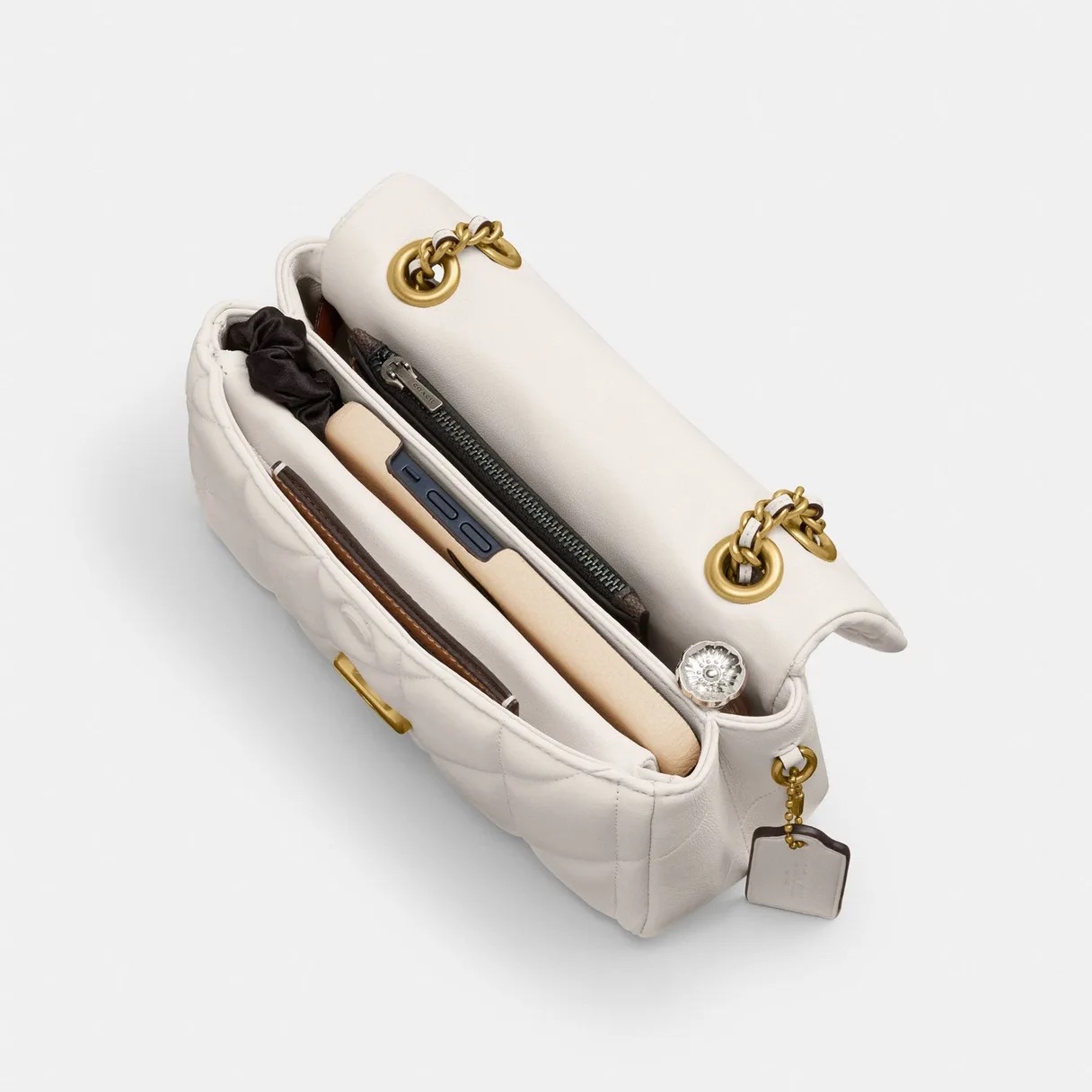 COACH Tabby Shoulder Bag 20 With Quilting - Chalk - Image 4