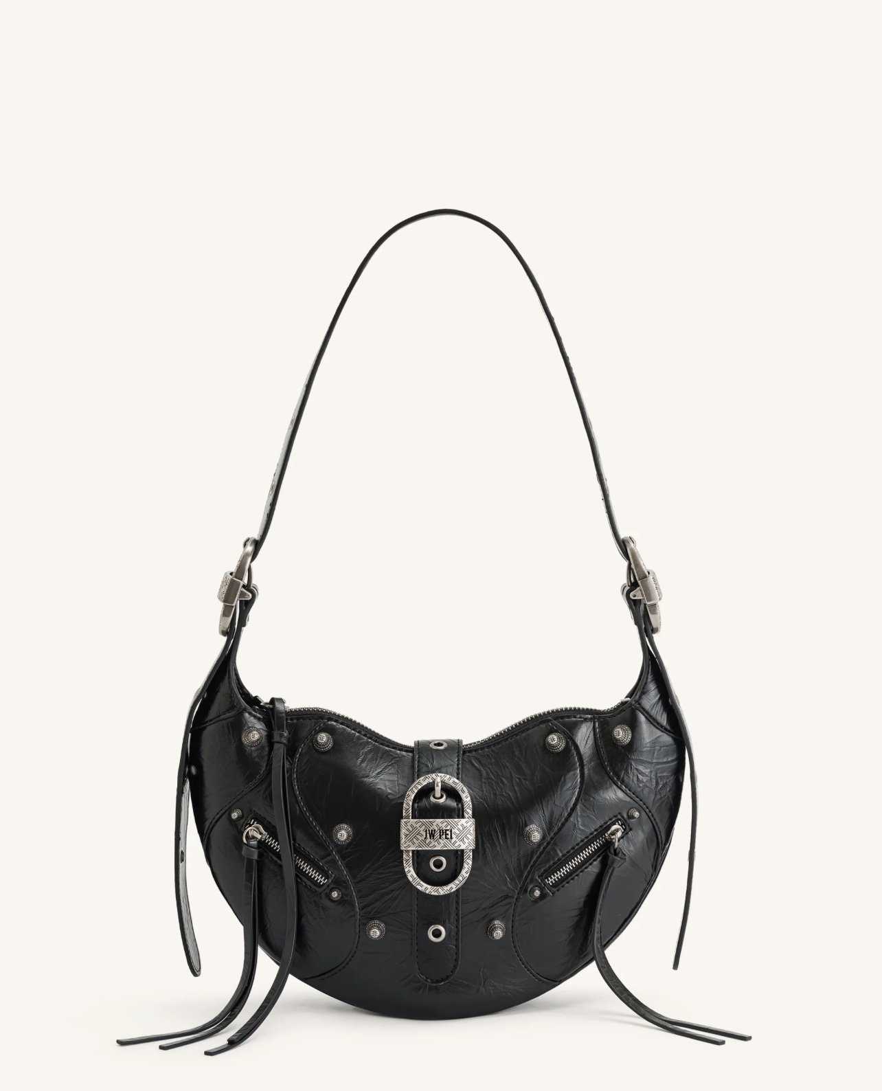 JW PEI Tessa Crushed Shoulder Bag - Black