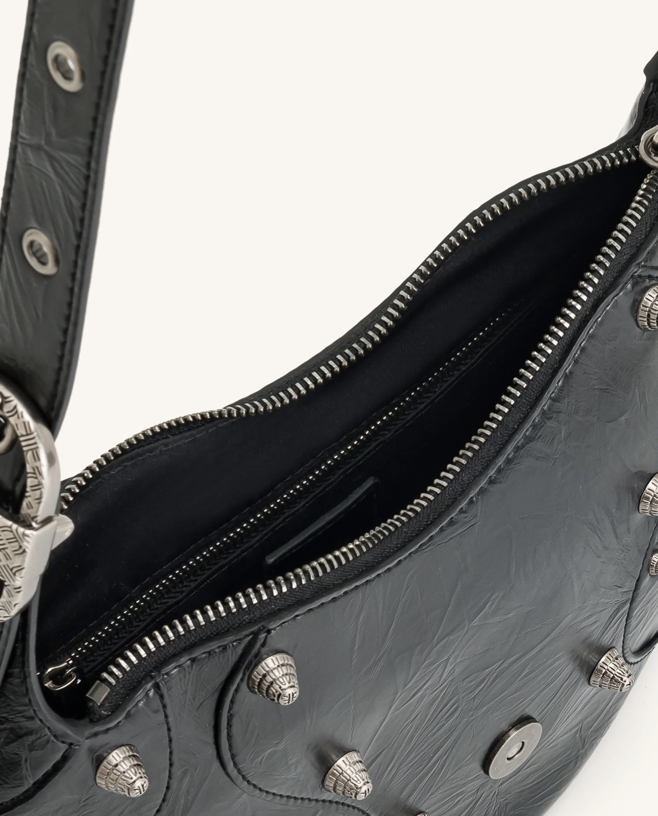 JW PEI Tessa Crushed Shoulder Bag - Black - Image 5