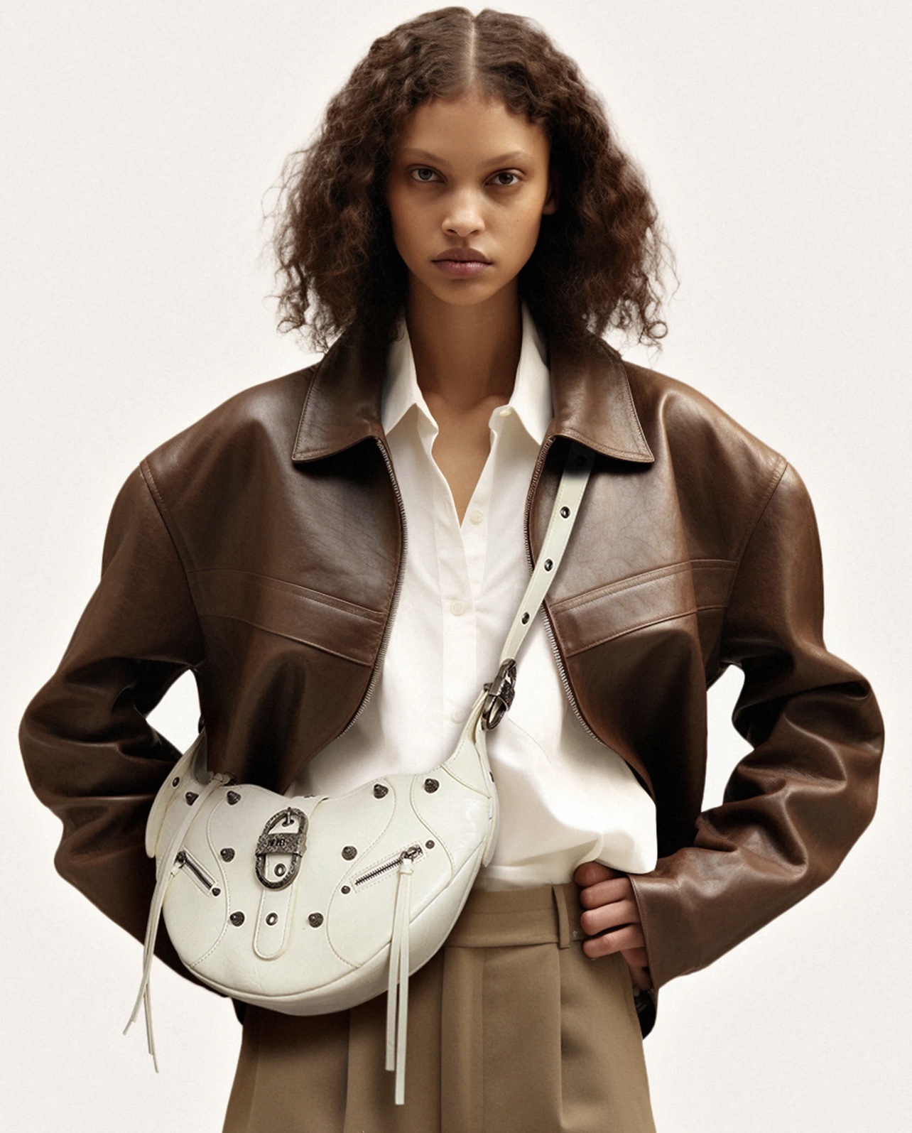 JW PEI Tessa Crushed Shoulder Bag - White - Image 2