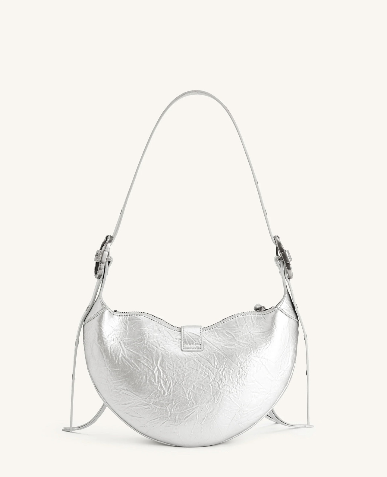 JW PEI Tessa Metallic Pleating Shoulder Bag - Silver - Image 4