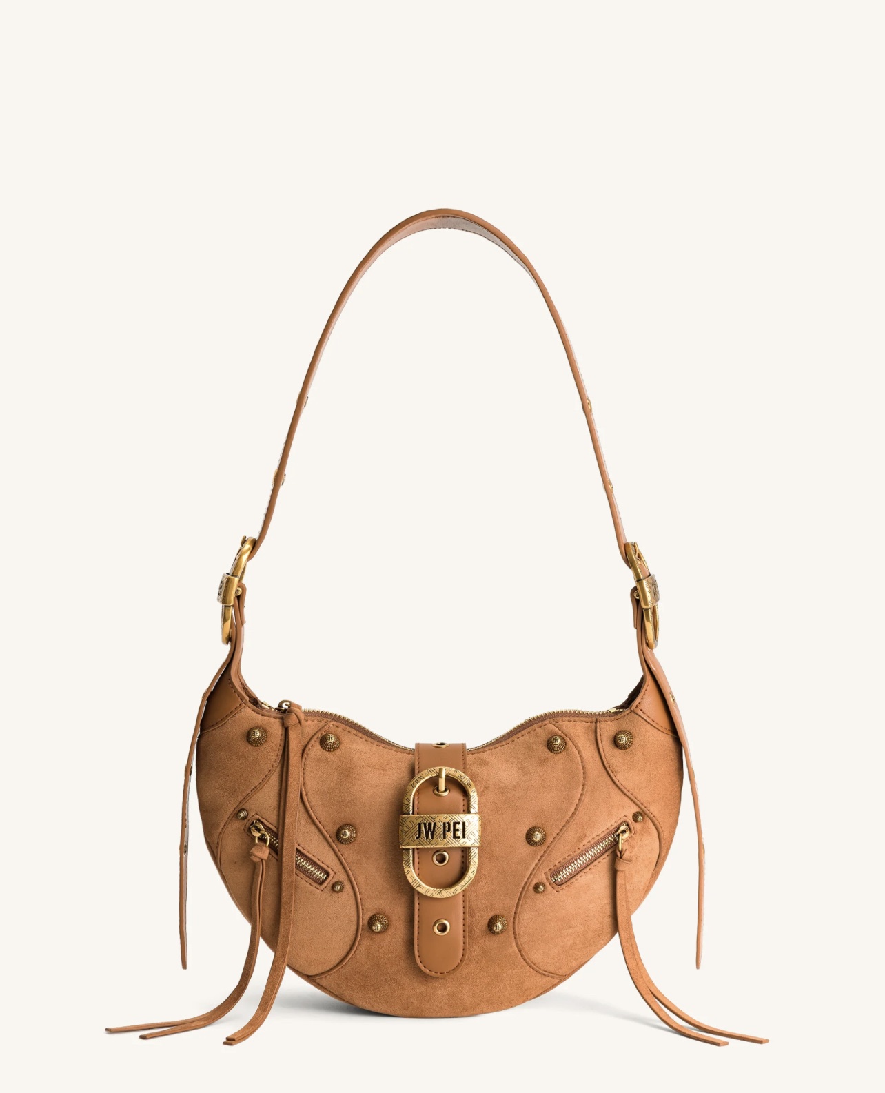 JW PEI Tessa Suede Shoulder Bag - Camel