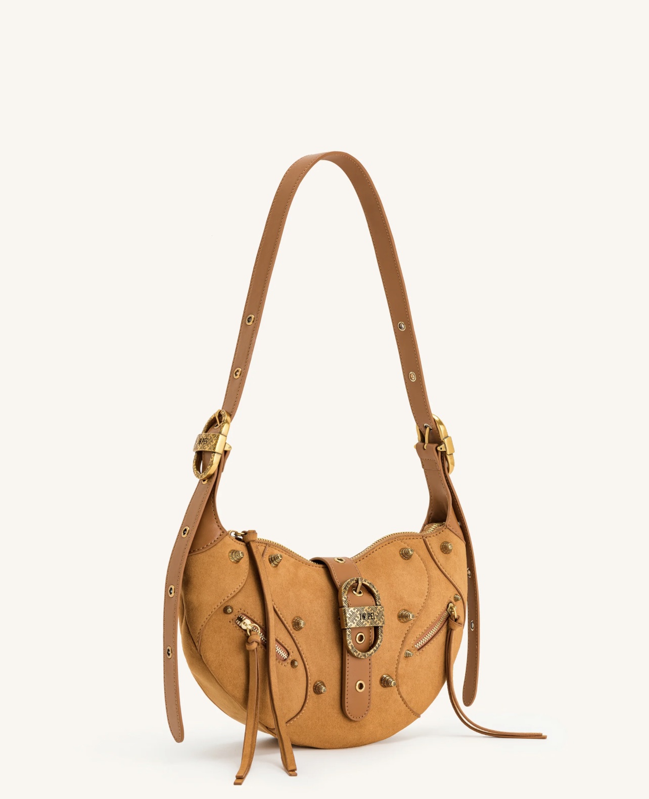 JW PEI Tessa Suede Shoulder Bag - Camel - Image 3