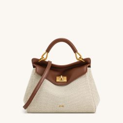 JW PEI Lucia Classic Top Handbag - Brown Canvas