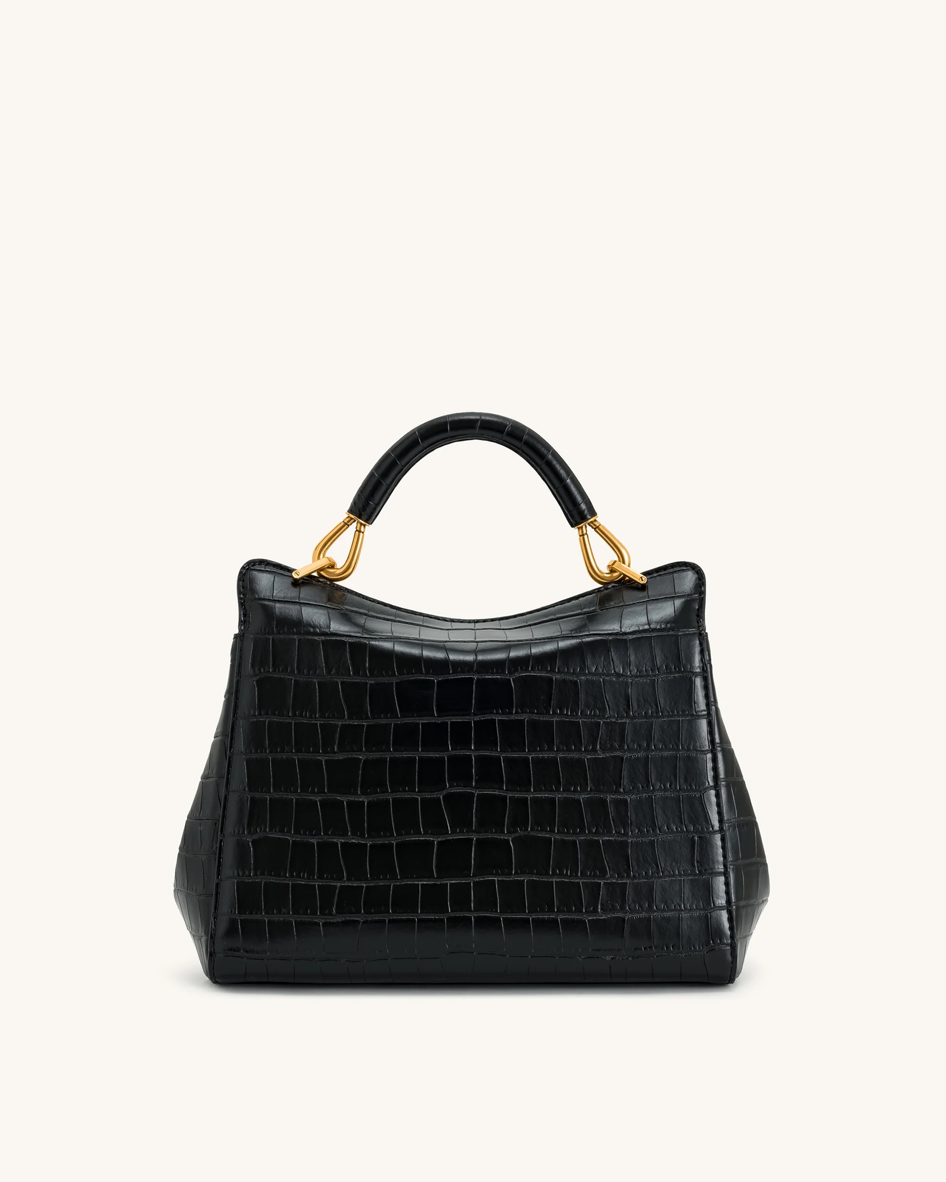 JW PEI Lucia Classic Top Handbag - Black Croc - Image 3