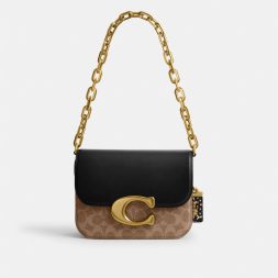 COACH Idol Bag In Signature Canvas With Snakeskin Detail