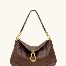 JW PEI Jayla Metal Pendant Embellished Shoulder Bag - Dark Brown