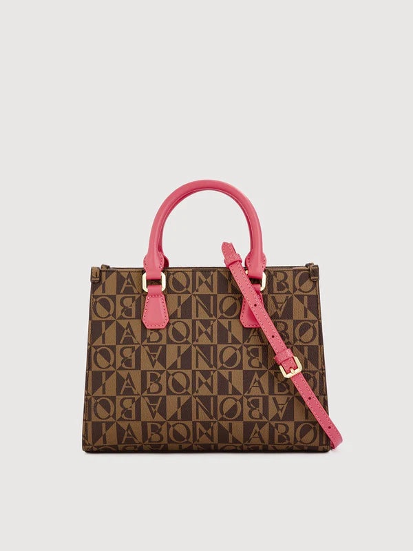 BONIA Lita Monogram Small Satchel Bag - Pink Amethyst