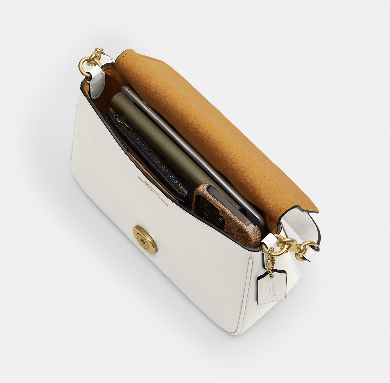 COACH Tabby Shoulder Bag 20 - Brass/Chalk - Image 4