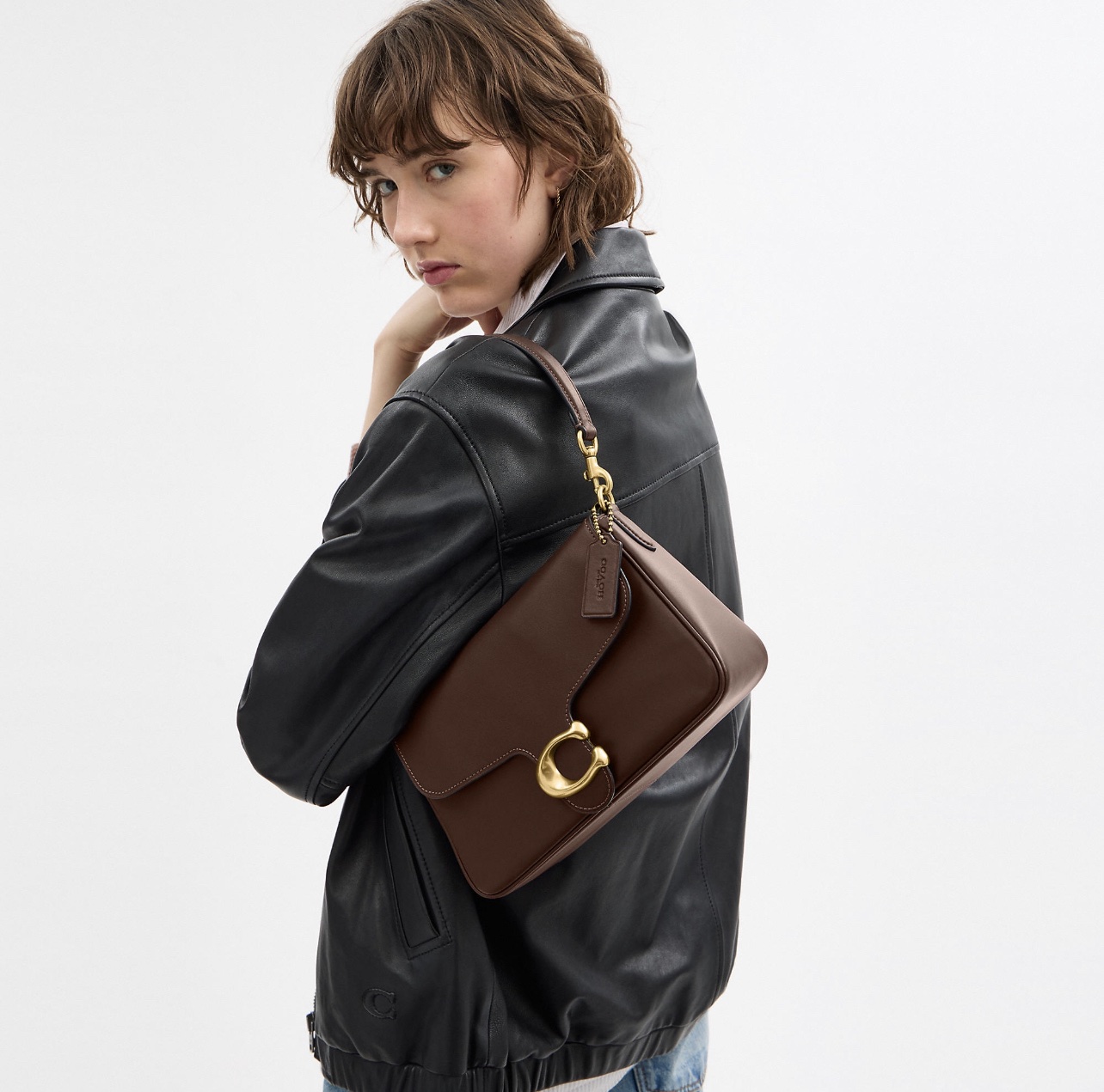 COACH Soft Tabby Shoulder Bag - Brass/Maple - Image 7