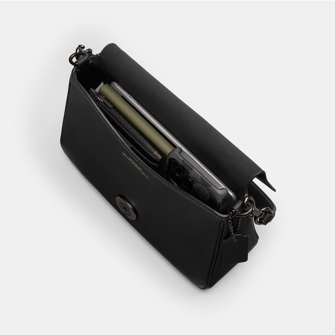 COACH Soft Tabby Shoulder Bag - Pewter/Black - Image 2