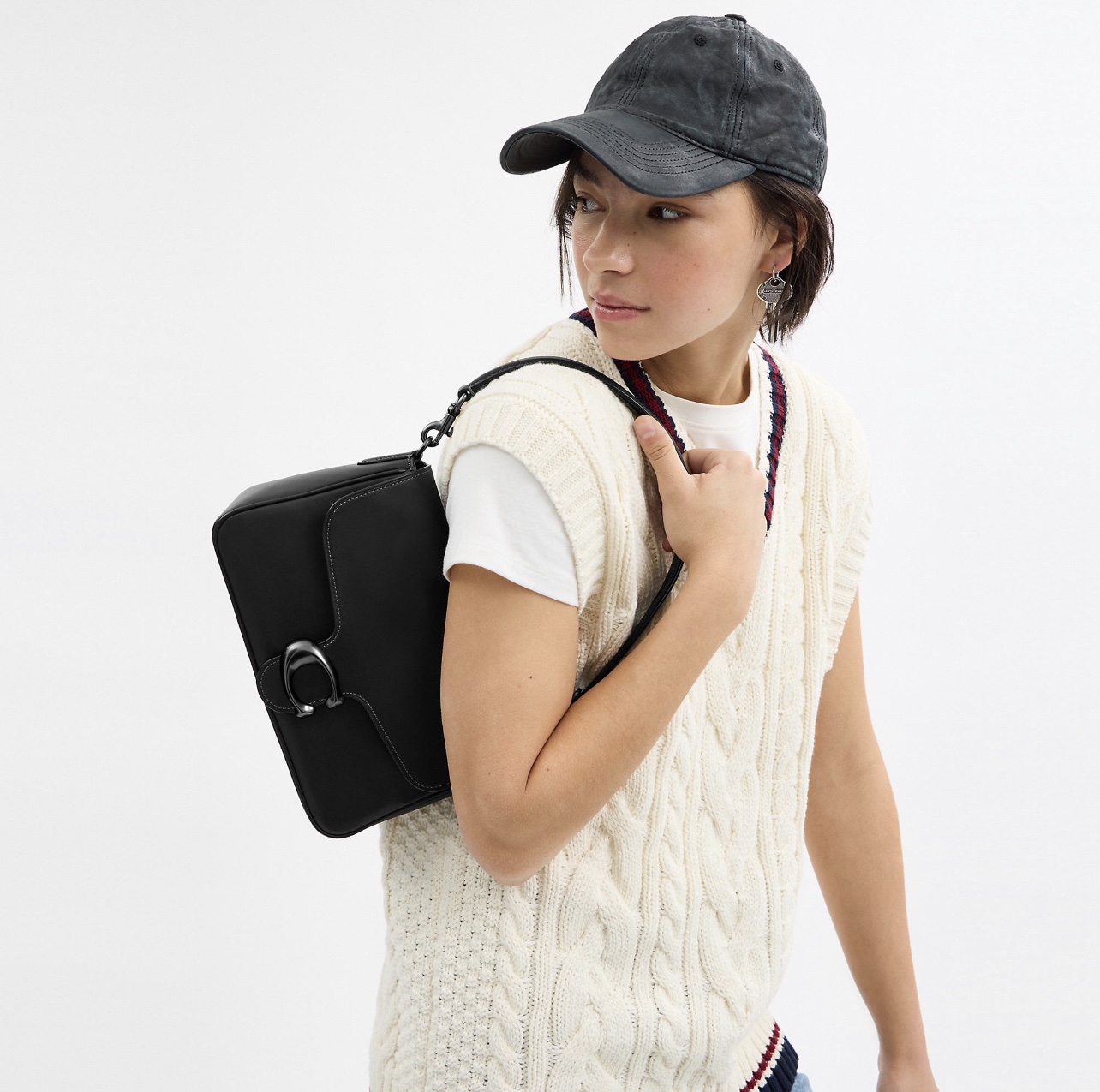 COACH Soft Tabby Shoulder Bag - Pewter/Black - Image 7